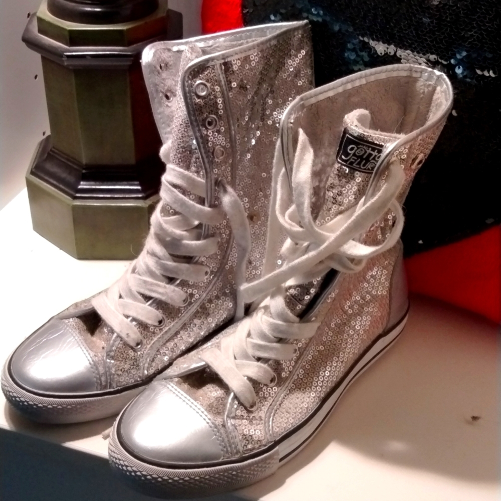 Gotta Flurt high top sequin sneakers